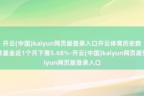 开云(中国)kaiyun网页版登录入口开云体育历史数据露馅该基金近1个月下落5.68%-开云(中国)kaiyun网页版登录入口