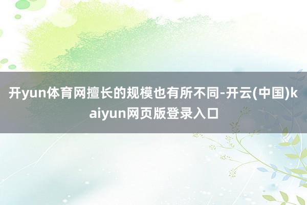 开yun体育网擅长的规模也有所不同-开云(中国)kaiyun网页版登录入口