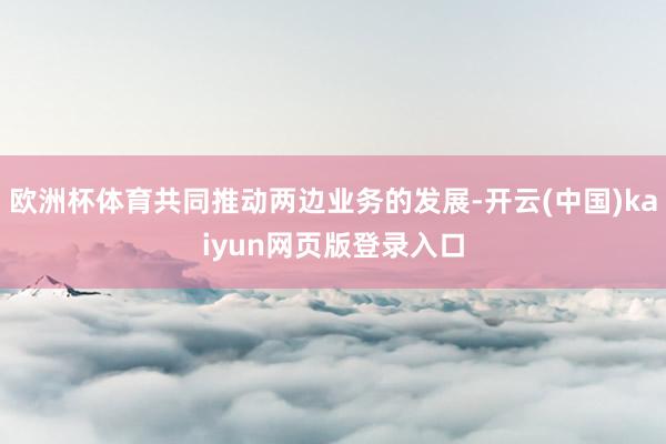 欧洲杯体育共同推动两边业务的发展-开云(中国)kaiyun网页版登录入口