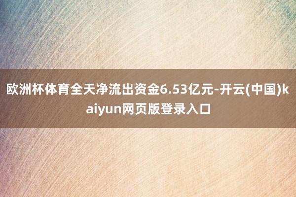 欧洲杯体育全天净流出资金6.53亿元-开云(中国)kaiyun网页版登录入口
